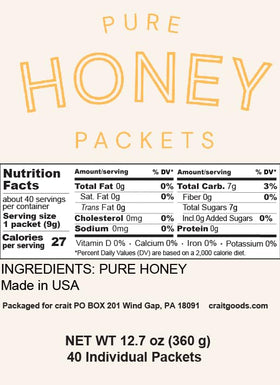 Crait honey packets dissolving quickly in coffee for smooth, mess-free sweetness.