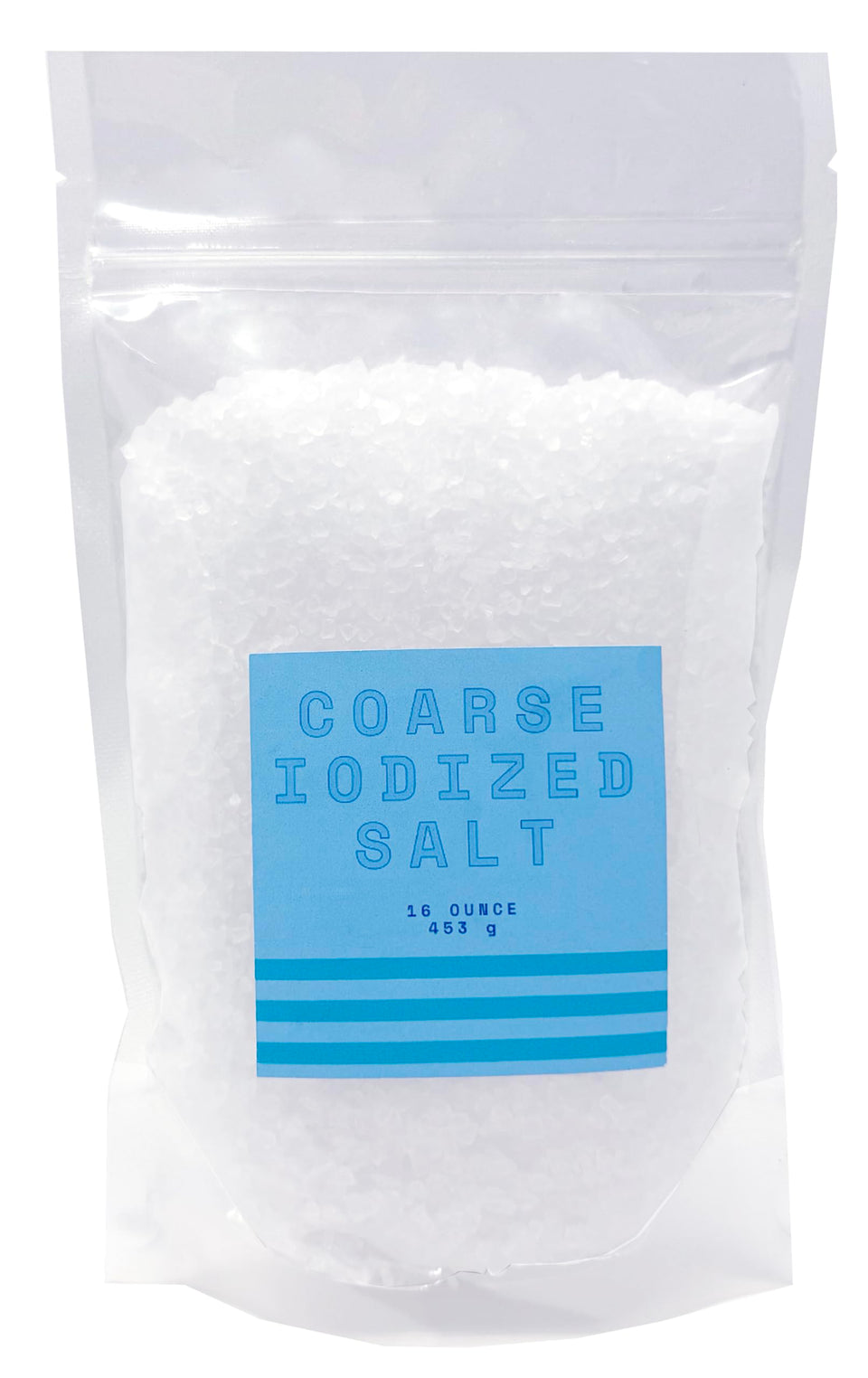 Crait iodized salt for grinders in a coarse 16oz bag ready for refilling.