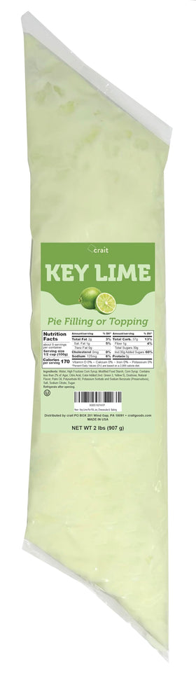 Crait Key Lime Pie Filling in a 2lb easy squeeze bag for precise, mess-free decorating.