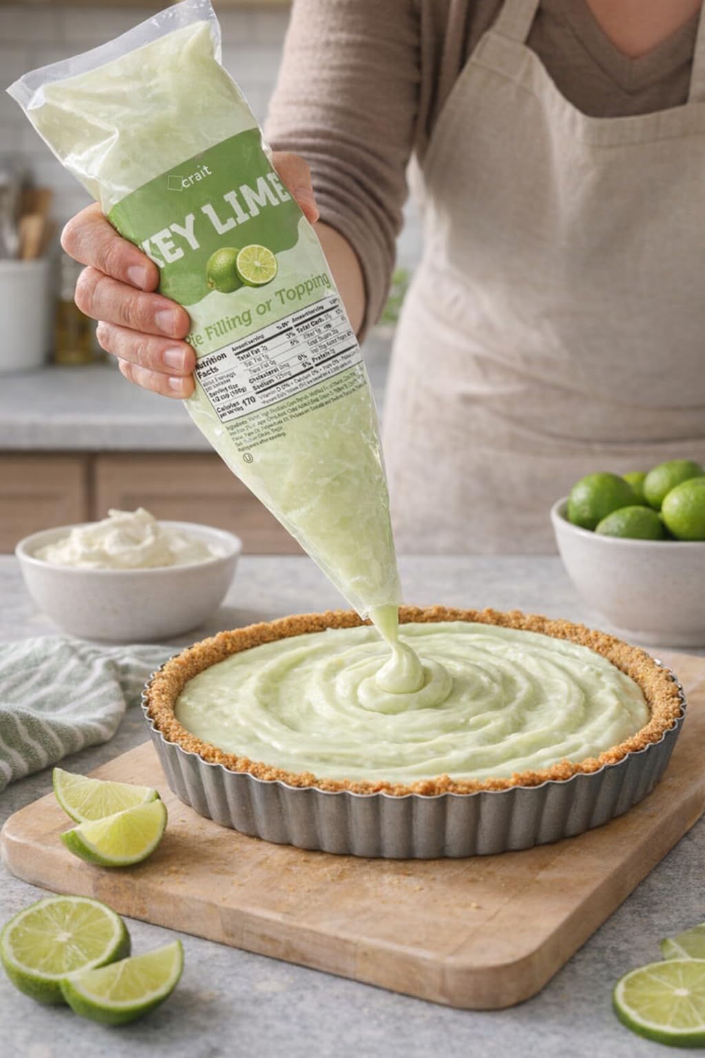 Crait Key Lime Pie Filling bake-stable texture stays neat through baking.