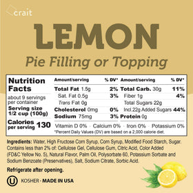 Crait lemon pie filling versatile uses for pies, cookies, cupcakes, and cheesecakes