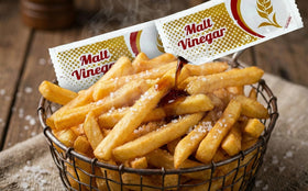 Crait malt vinegar single-serve packet for fish, enhances flavor on the go.