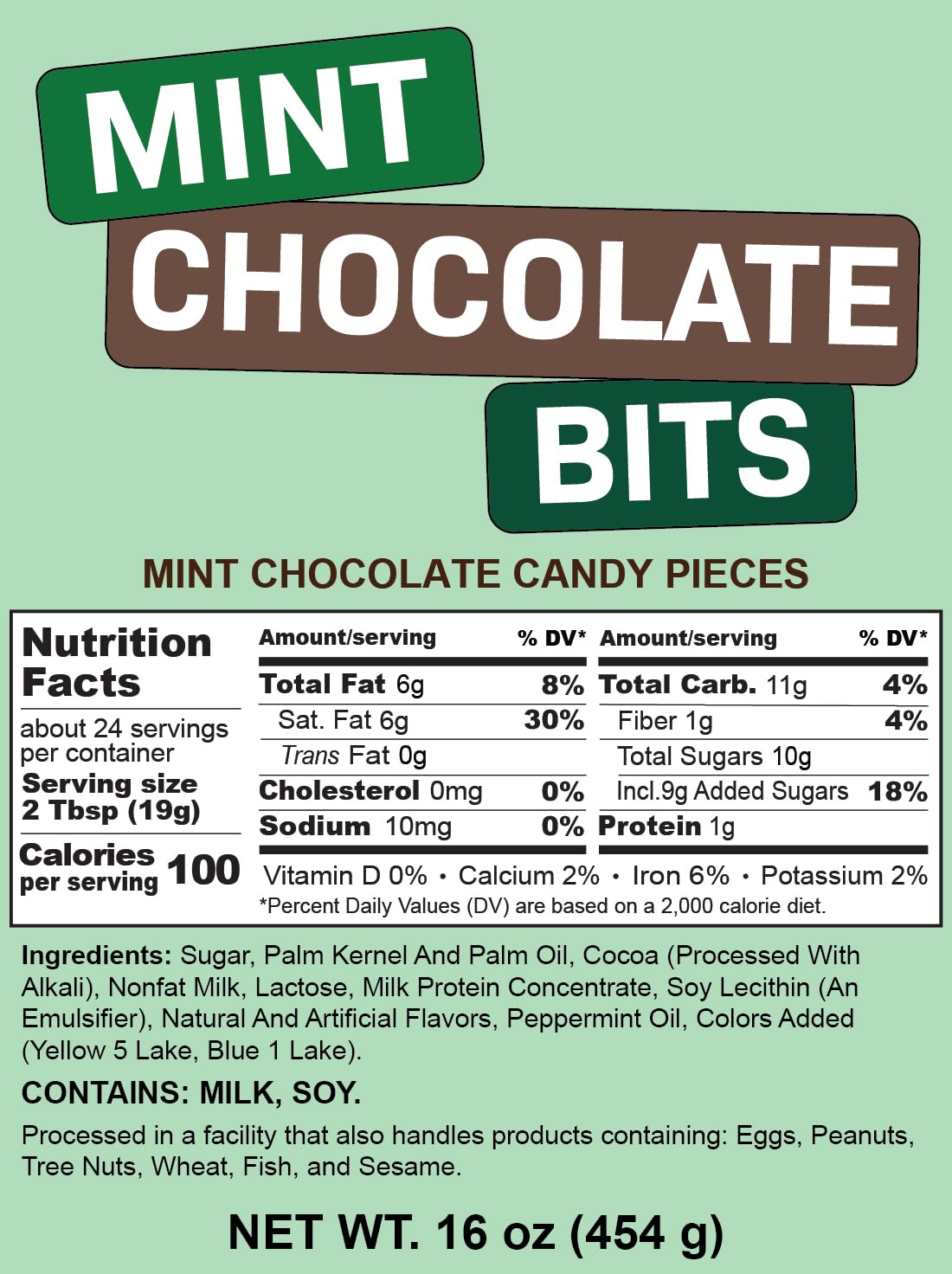 Crait Mint Chocolate Baking Chips resealable bag preserving freshness for baking