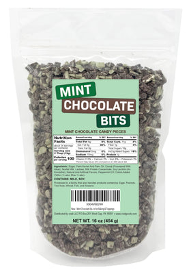 Crait Mint Chocolate Baking Chips close-up showing uniform pieces for even melting