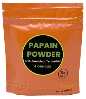 Crait Papain Powder jar showing 4 oz, 35 TU/mg for tenderizing meats.