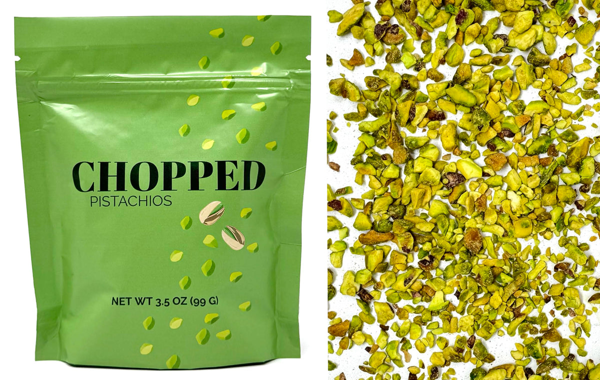 Crait pistachios pour over dessert for a nutty topping.