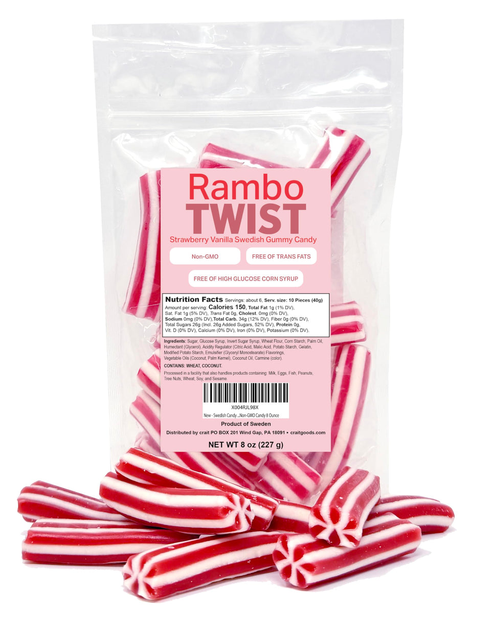 Crait Rambo Twist strawberry vanilla bag—reseal keeps candy fresh between servings.