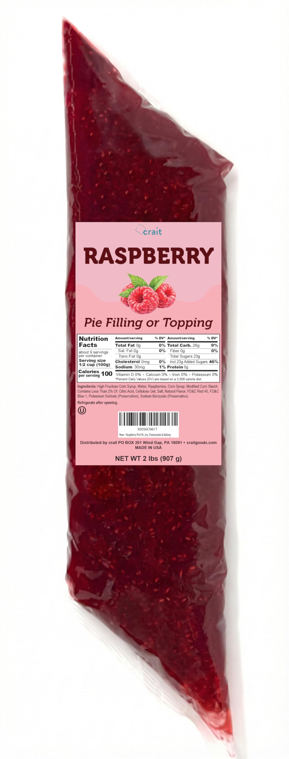 Crait Raspberry Pie Filling bag being squeezed to fill pastries, mess-free.