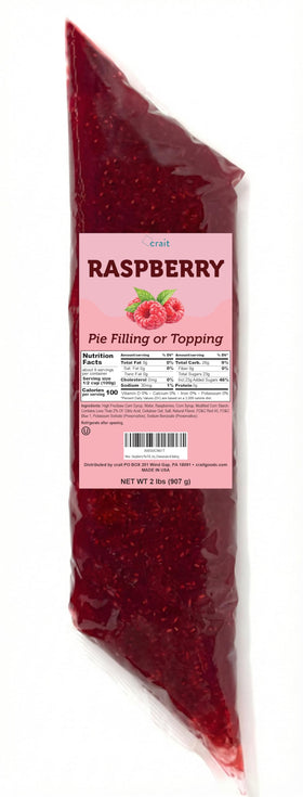 Crait Raspberry Pie Filling bag being squeezed to fill pastries, mess-free.