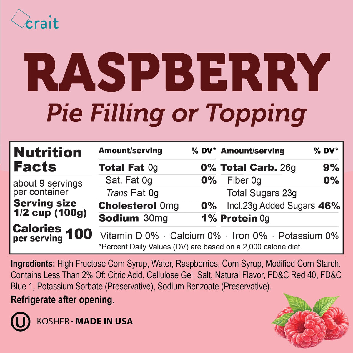 Crait Raspberry Pie Filling topping cupcakes, showcasing versatile decorating use.