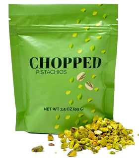 Crait raw chopped pistachios in USA bag front, ready for easy baking prep.