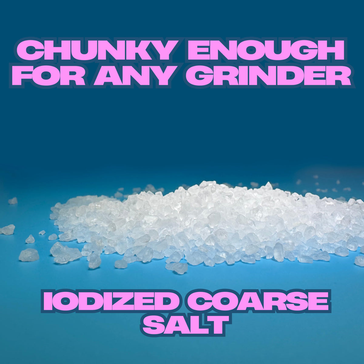 Salt being dispensed into a grinder, demonstrating grind-friendly crystals.
