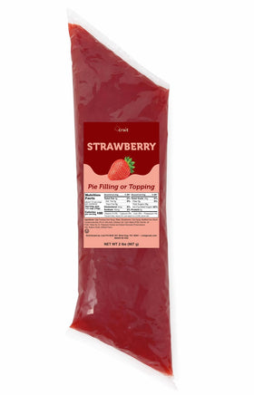 Crait strawberry pie filling in an easy-squeeze bag for mess-free baking