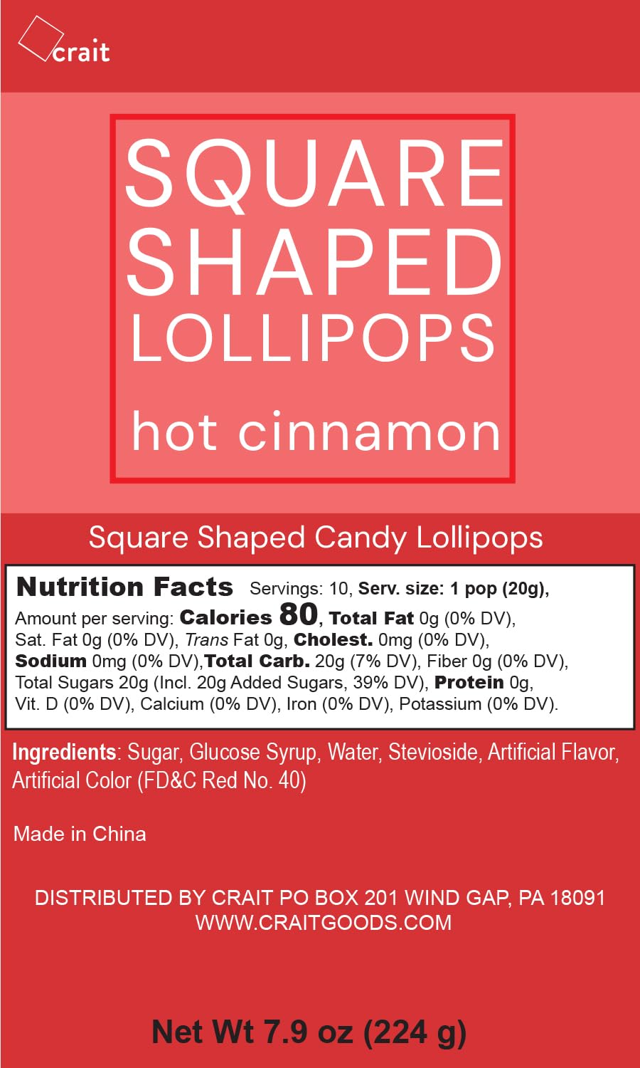 Crait Valentine candy display with bold cinnamon flavor, perfect for table setups