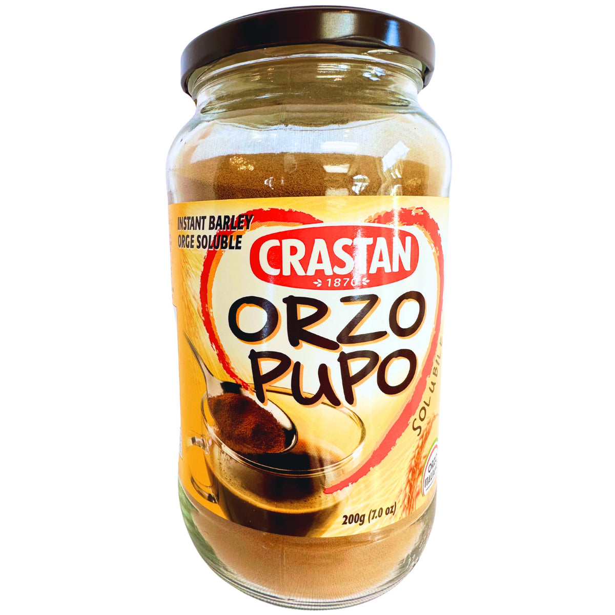Crastan 1870 jar front view for caffeine-free morning ritual