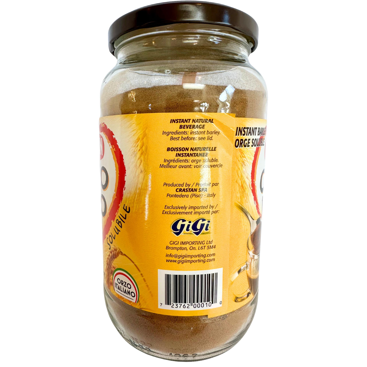 Crastan 1870 jar side view highlights label and Italian origin