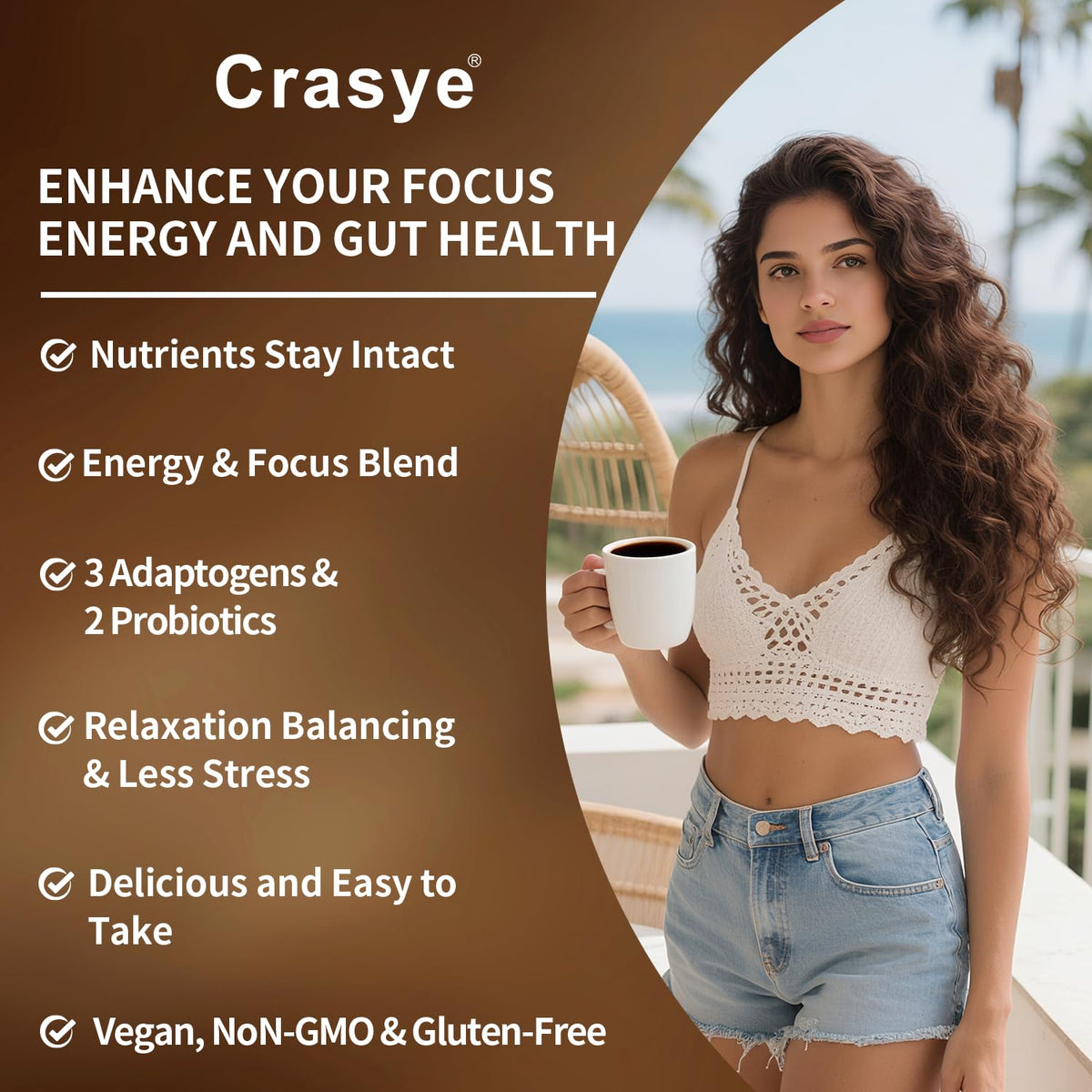Crasye coconut aroma note image conveying mild sweetness masking earthy tones