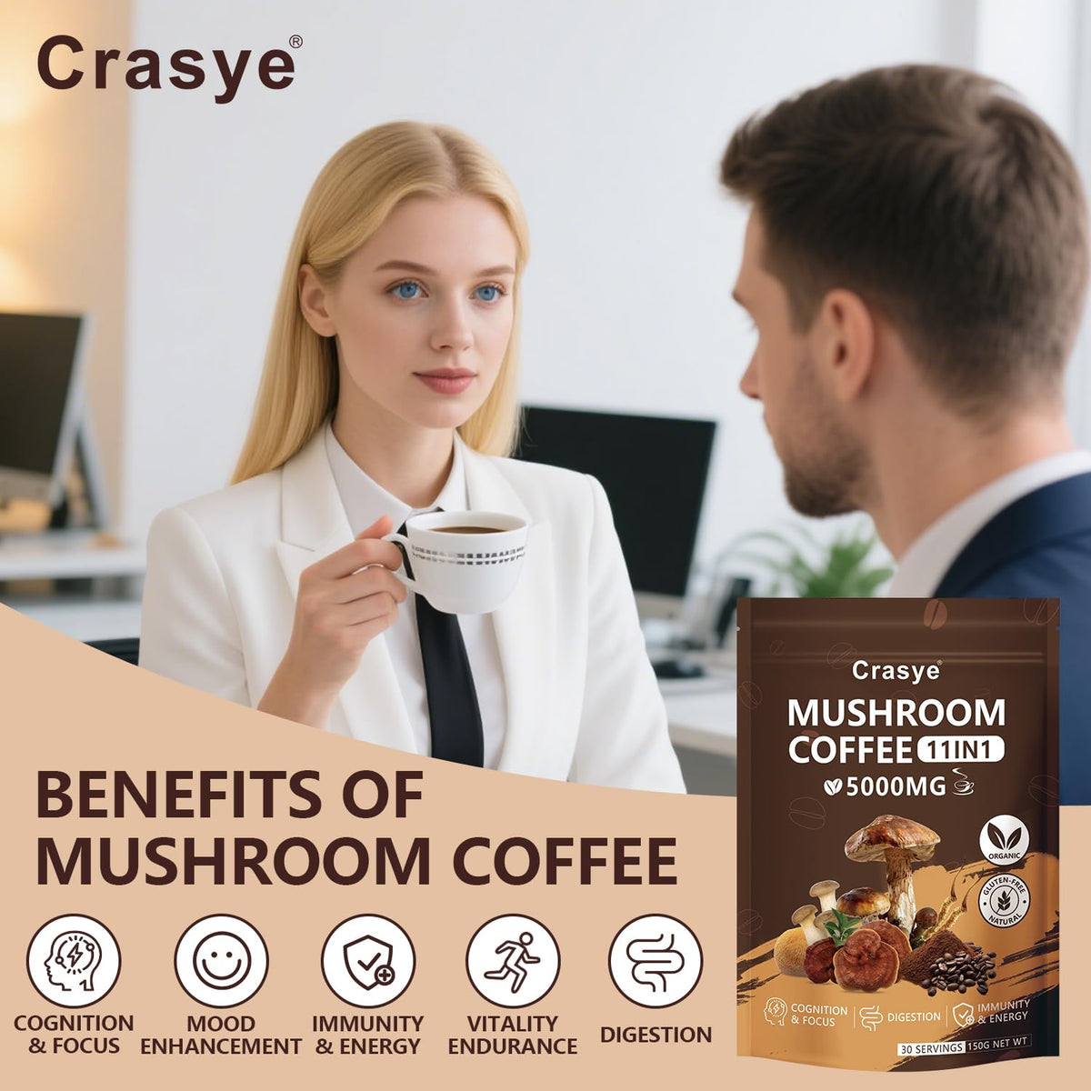 Crasye morning coffee mug setup for daily focus routine