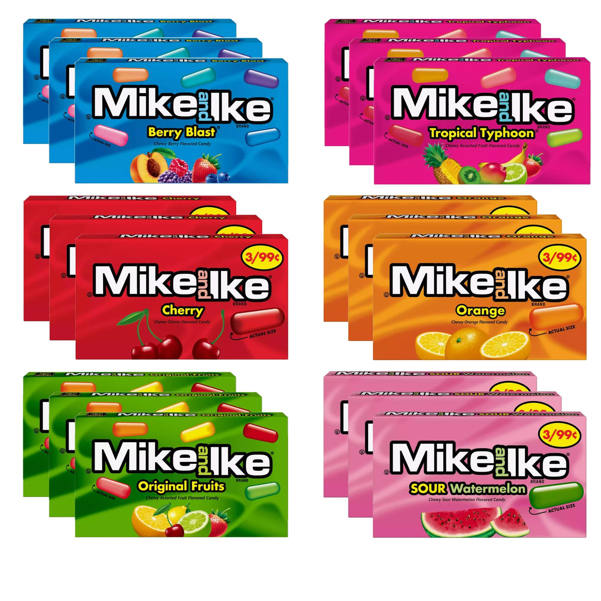 CrateCraze Mike Ike chewy candy variety mini box for movie nights and sharing.