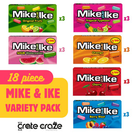 Mike Ike assorted fruity flavors in a convenient on-the-go pack by CrateCraze.