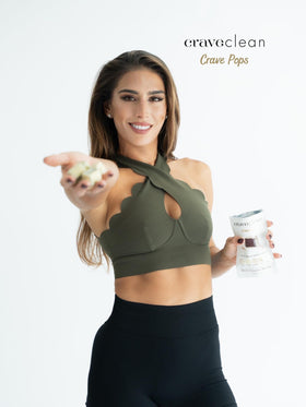 CRAVECLEAN White Chocolate Brownie Pops on-the-go style packaging ready for travel.
