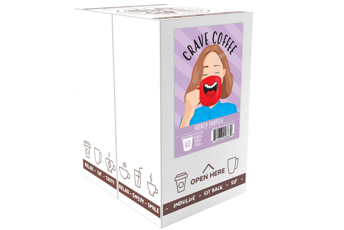 Crave Beverages 40-count packaging for convenient, budget-friendly coffee rituals.