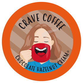 Crave Beverages chocolate hazelnut creme pod for Keurig brewers, smooth flavor.
