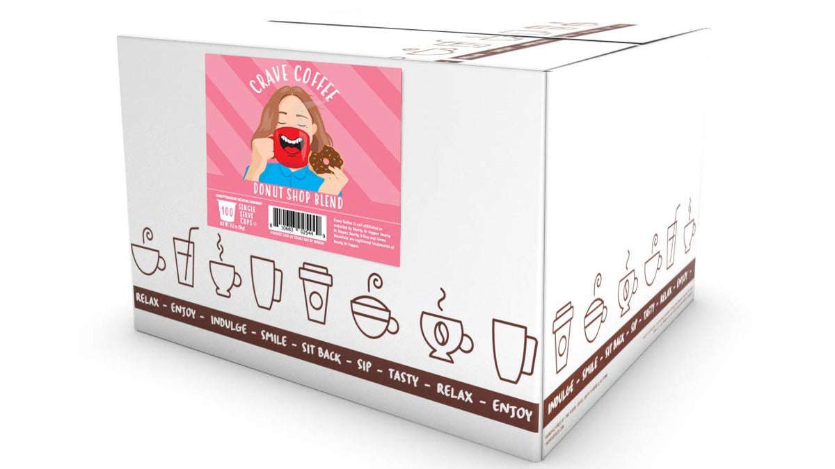 Crave Beverages Donut Shop pods deliver a smooth medium roast for busy mornings.