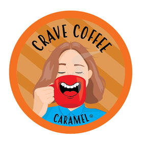 Crave Beverages flavored coffee pods shown for 2.0 Keurig compatibility, quick cup convenience.