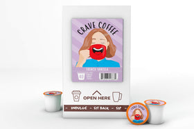 Crave Beverages Keurig-compatible pods for easy, mess-free brewing.