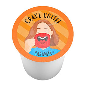 Crave Beverages caramel single-serve pod, ready for quick indulgence.