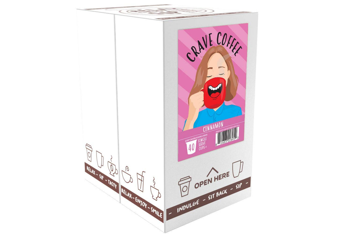 Close-up of Crave Beverages single-serve cinnamon pod ready to brew