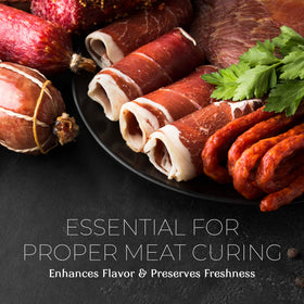 Crave Pink curing salt label details with ingredients and safety notes.