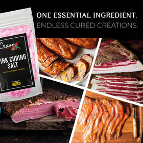 Crave Seasonings pink curing salt sealed bulk bag preserves freshness
