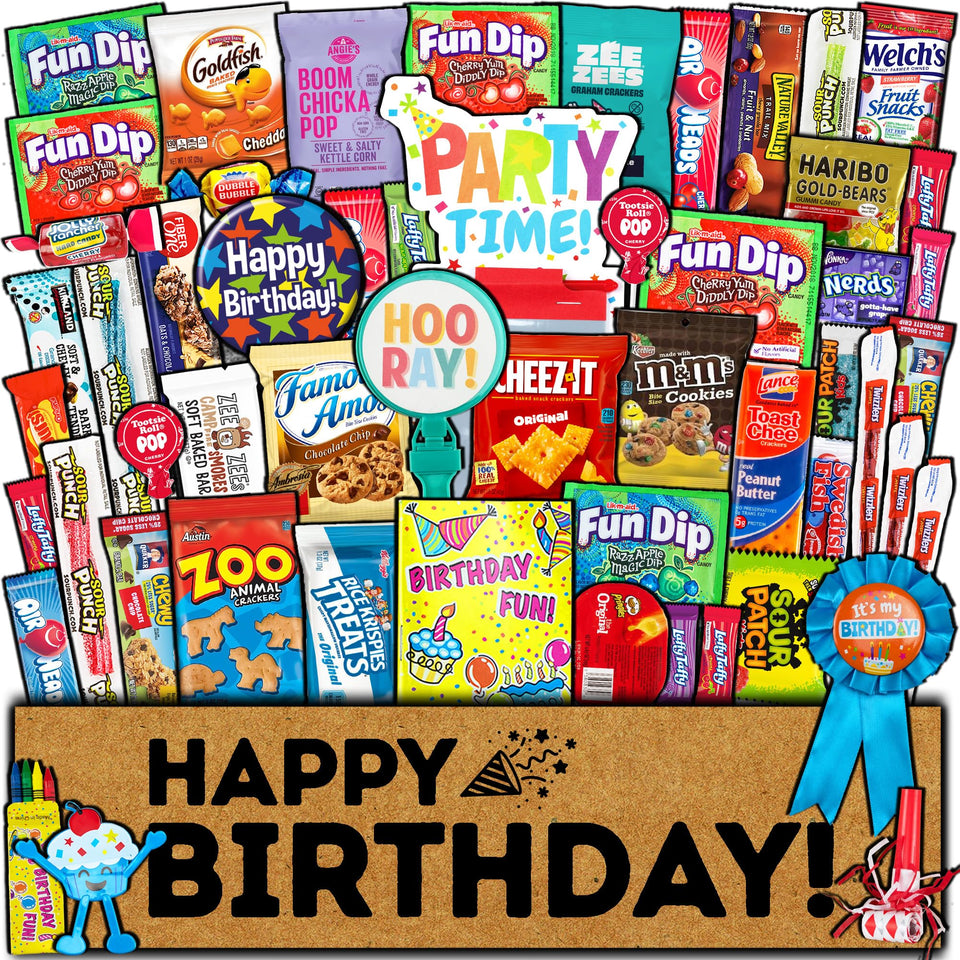 CRAVEBOX Birthday Box with assorted snacks, ideal gift for celebrations