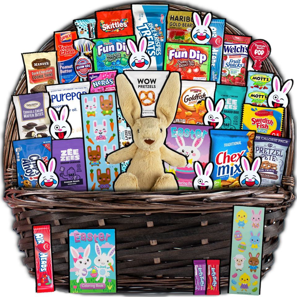 CRAVEBOX Easter Basket Gift 40ct with assorted snacks ready to gift