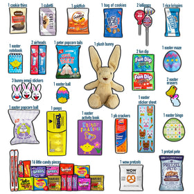 CRAVEBOX Easter Bunny plush and snacks, a playful keepsake for kids