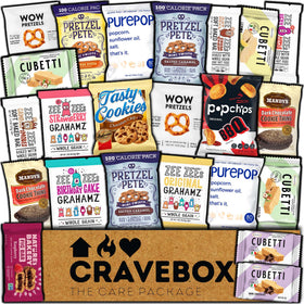CRAVEBOX gourmet snack box front view, ready to gift for any occasion