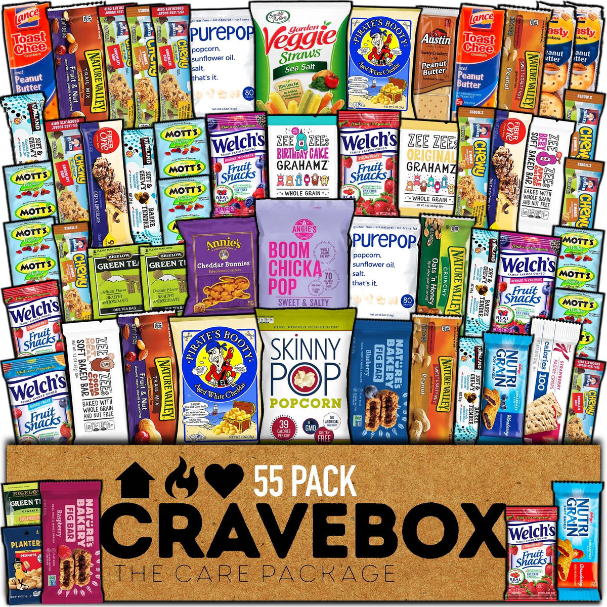 CRAVEBOX healthy snack box with 55 items, ideal for gifting and everyday snacking.