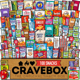 CRAVEBOX Snack Box 100-count assortment for gifting and sharing