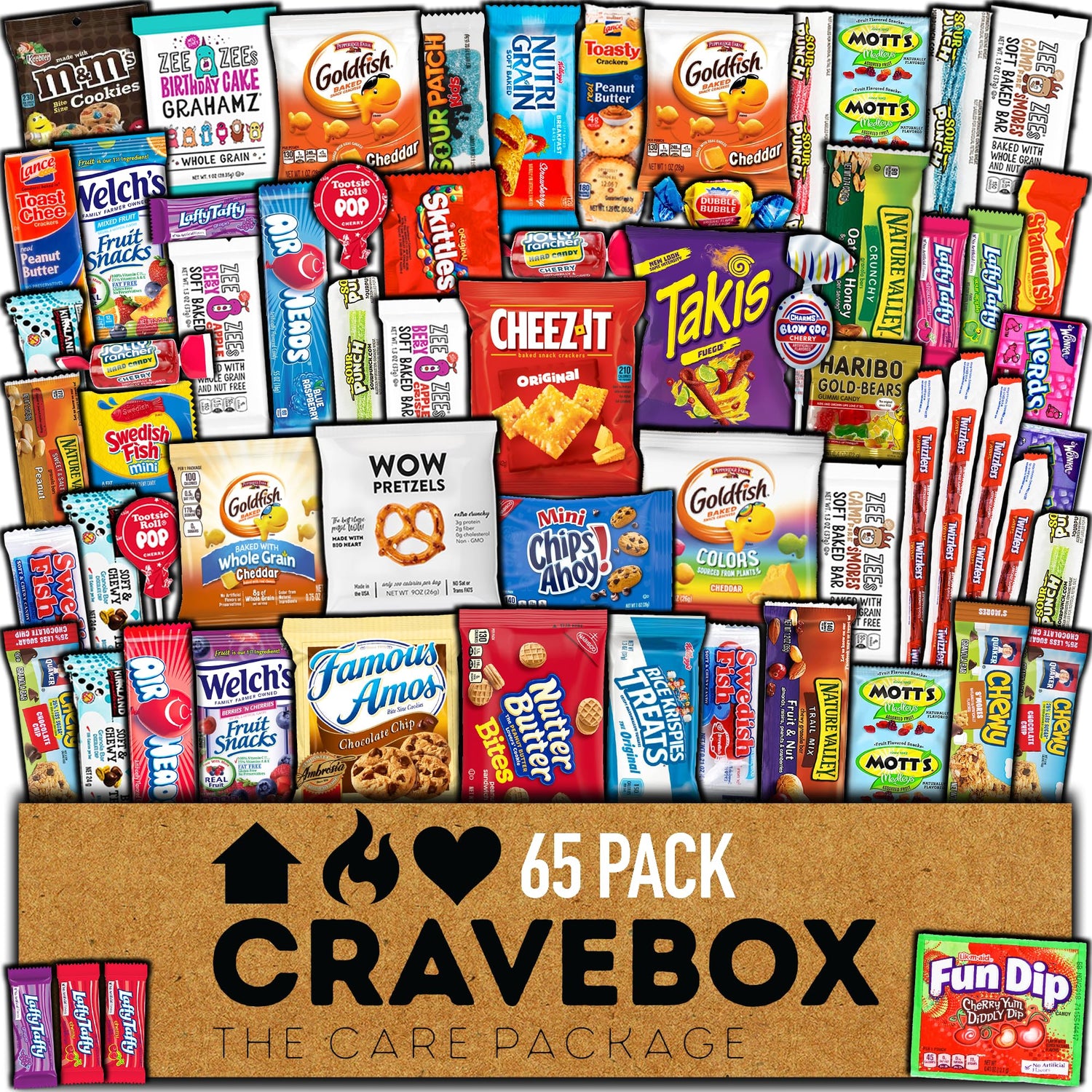 CRAVEBOX 65-count snack box variety for gifting and sharing