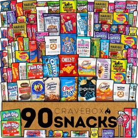 CRAVEBOX variety snack pack box front view, ideal for gifting large groups.
