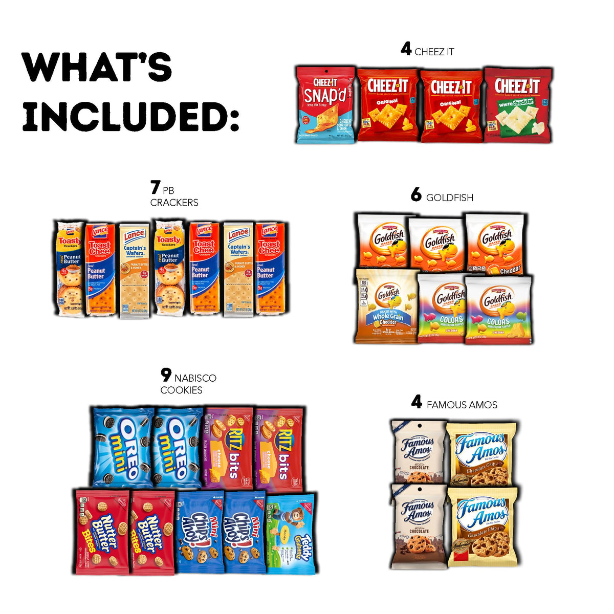 CraveBox variety snacks inside the box for study sessions.