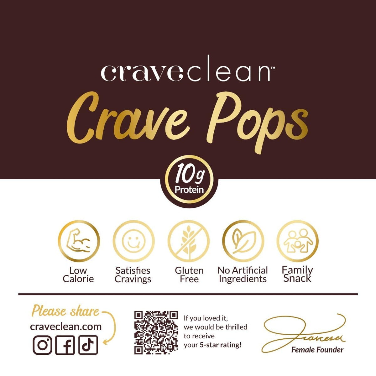 CRAVECLEAN on-the-go snack pops highlight portable protein for busy days.