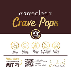 CRAVECLEAN on-the-go snack pops highlight portable protein for busy days.