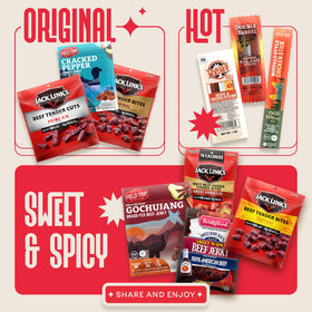 CraveKraft Chicken Jerky flavor trio ideal on-the-go snack option.