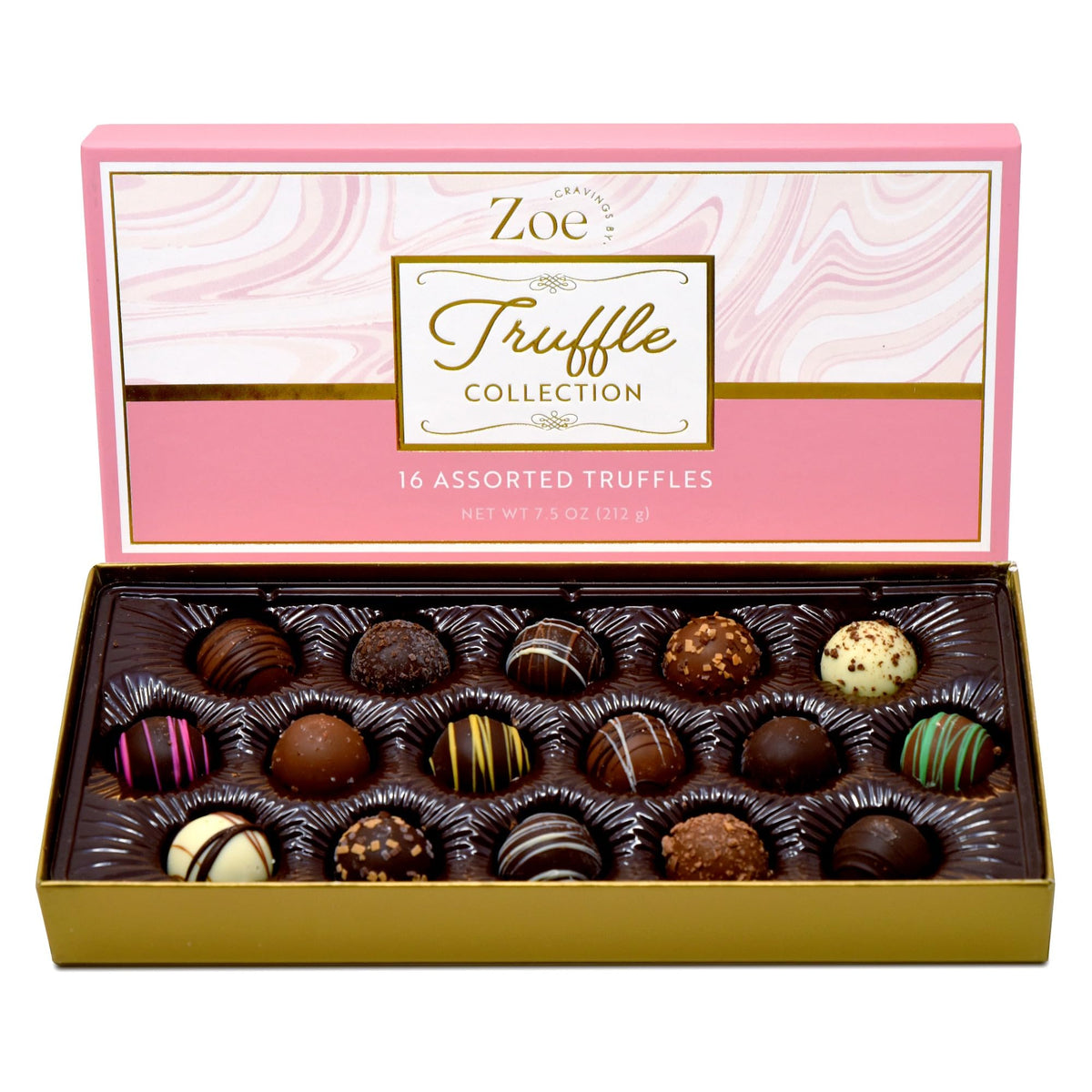 CRAVINGS BY ZOE 16-count truffles gift box, ideal for anniversaries.