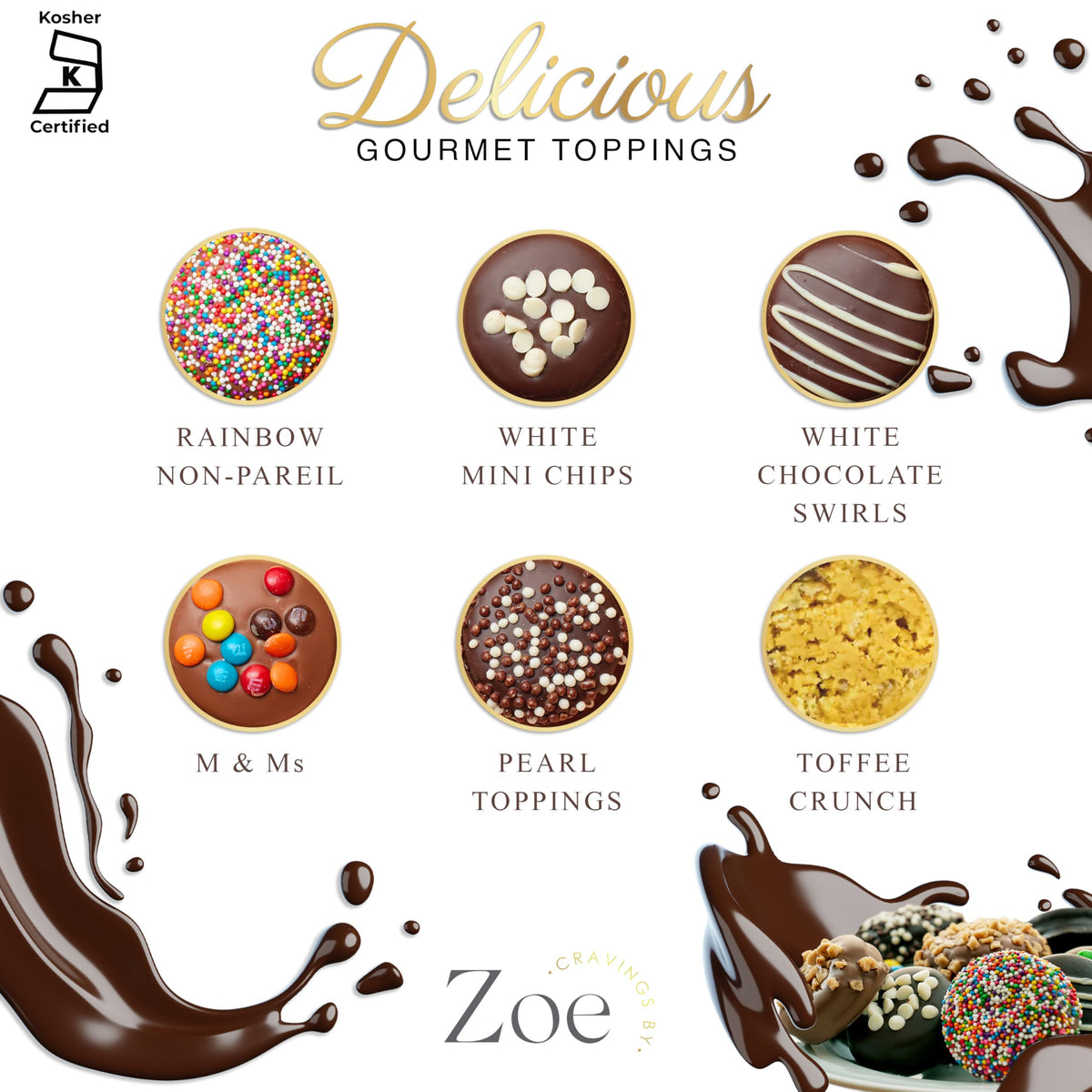 CRAVINGS BY ZOE dark and milk chocolate toppings on cookies for indulgent treats