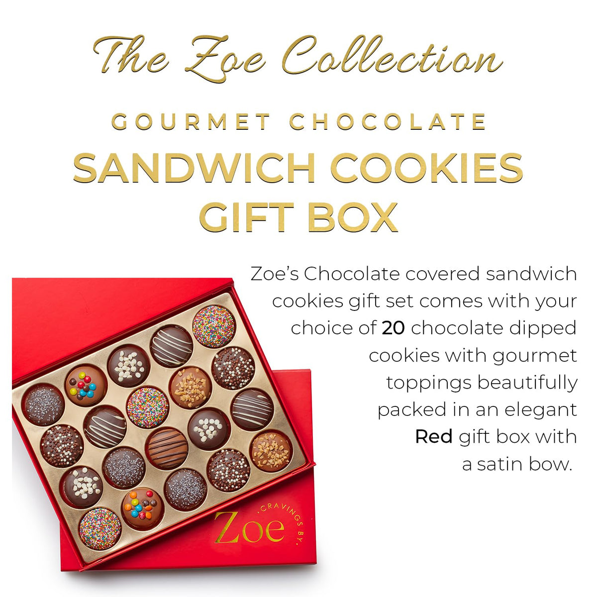 20 piece assortment of CRAVINGS BY ZOE cookies for sharing