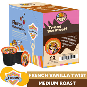 Crazy Cups 100 percent Arabica beans, balanced medium roast for smooth brew.